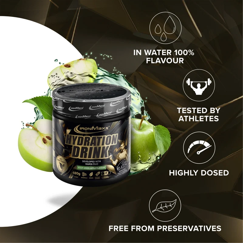 Hydration Drink Pulver Marin Čilić (480g) - Sour Green Apple