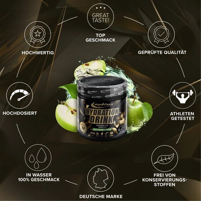 Hydration Drink Pulver Marin Čilić (480g) - Sour Green Apple
