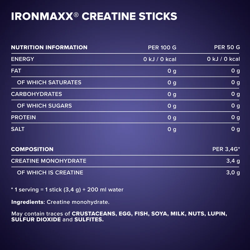 Creatine Monohydrate Sticks (30x3,4g)