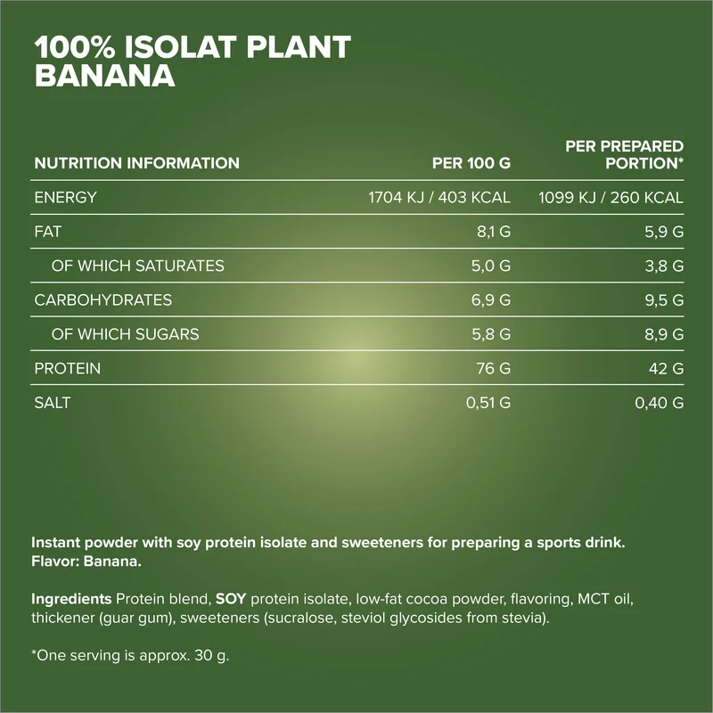 100% Isolat Plant (500g) - Sunny Banana