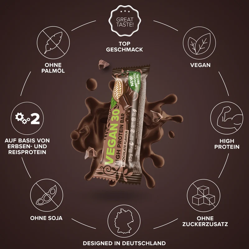 Vegan 30 Protein Riegel (24x35g) - Schokolade