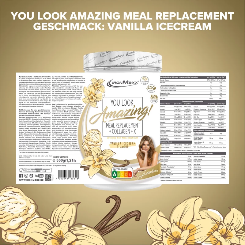 Amazing Food Mahlzeitenersatz (550G) - Vanilla Ice Cream