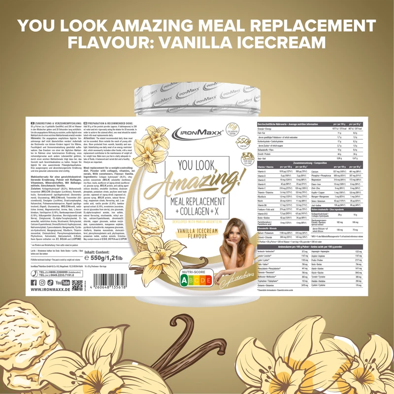 Amazing Food Mahlzeitenersatz (550G) - Vanilla Ice Cream