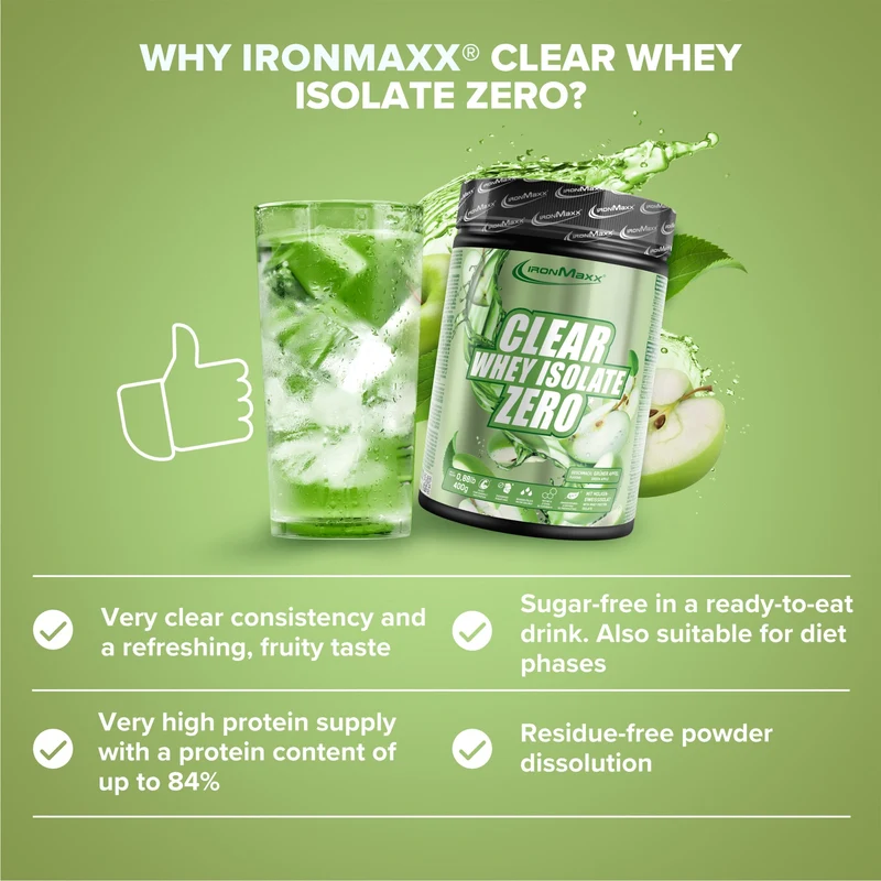 Clear Whey Isolate ZERO (400g) - Green Apple