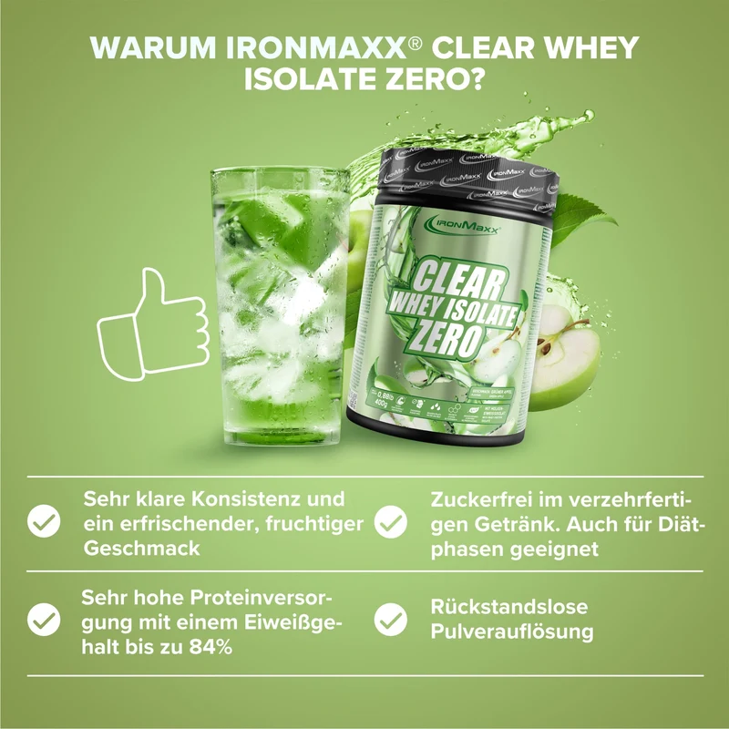 Clear Whey Isolate ZERO (400g) - Green Apple