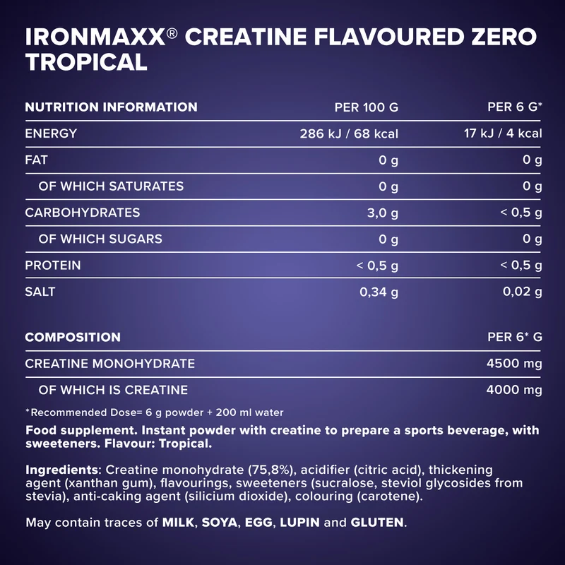Creatine Flavoured Zero (250g) - Tropical