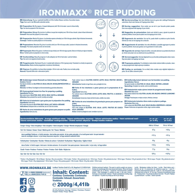 Rice Pudding (2000g) - Neutral