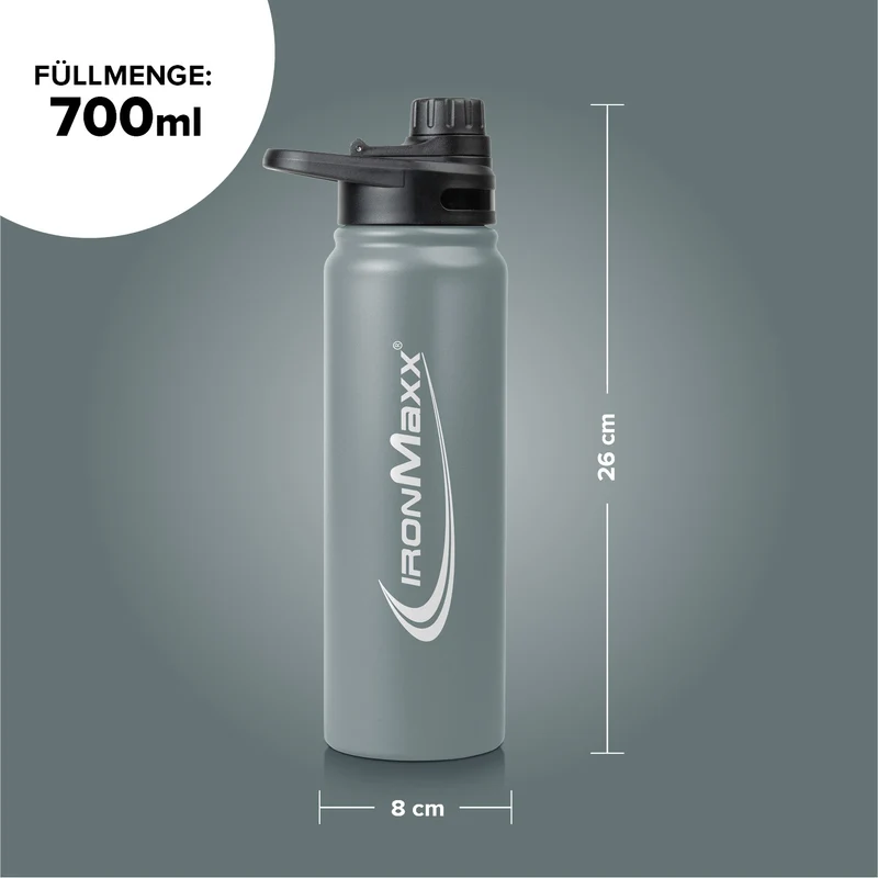 Hot & Cold Bottle Insulated Steel (800ml) - Ash Grey