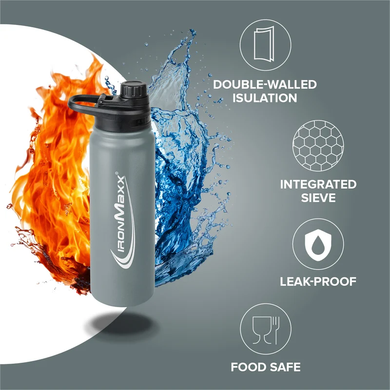 Hot & Cold Bottle Insulated Steel (800ml) - Ash Grey