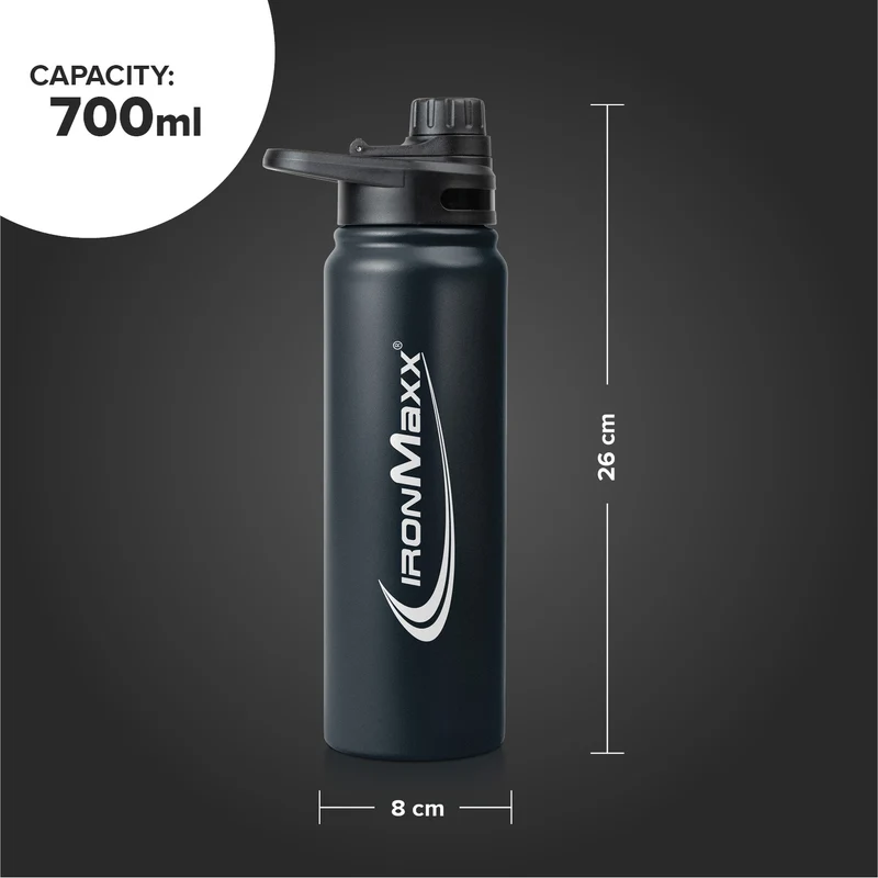 Hot & Cold Bottle Insulated Steel (800ml) - Deep Black