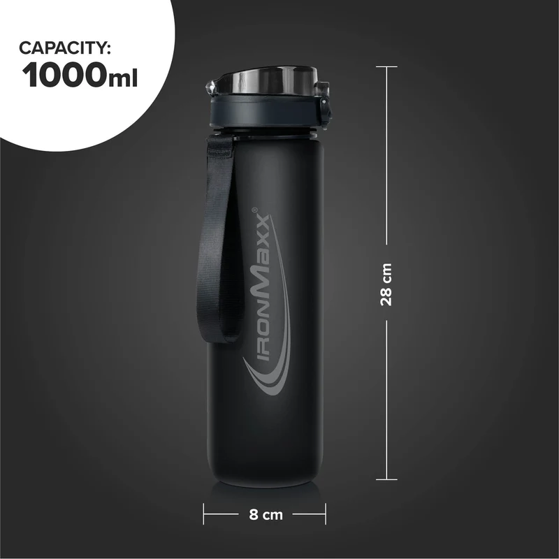 Sport Water Bottle (1000ml) - Deep Black
