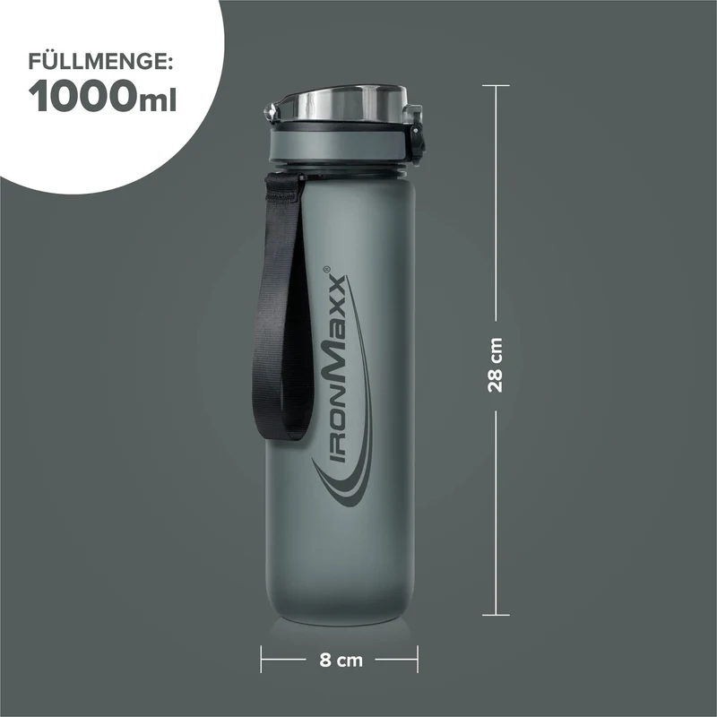 Sport Water Bottle (1000ml) - Ash Grey