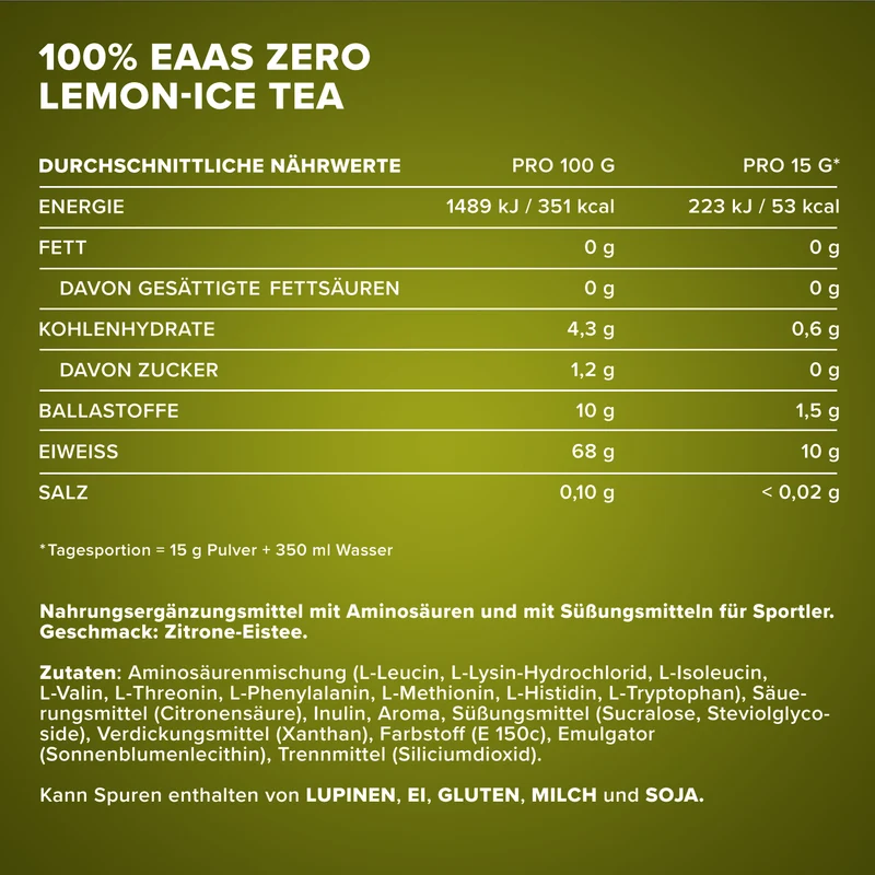 100% EAAs Zero (500g) - Lemon Icetea