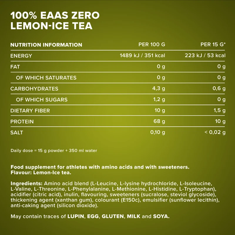 100% EAAs Zero (500g) - Lemon Icetea