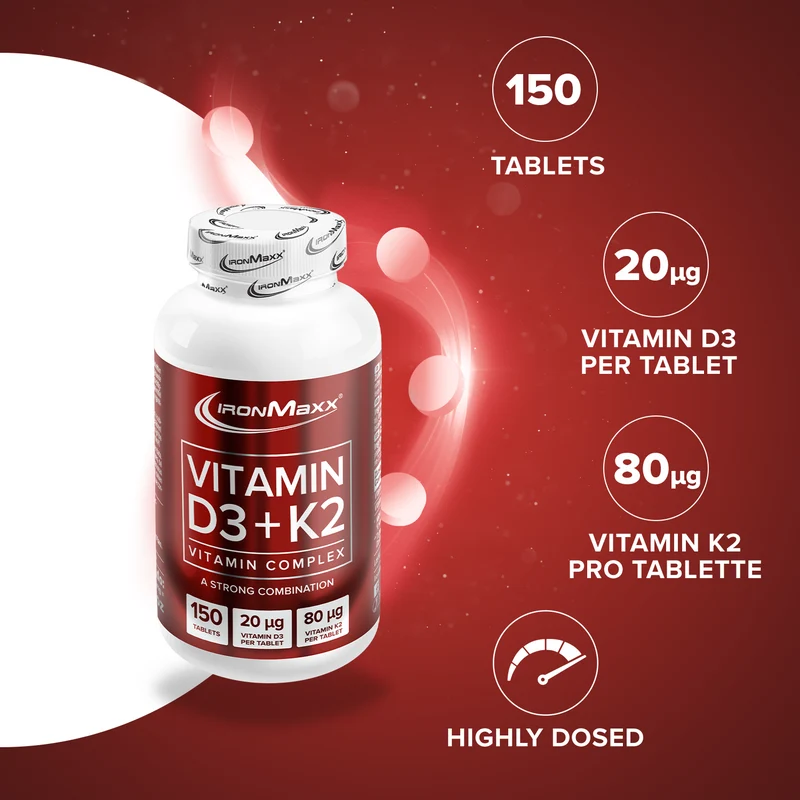 Vitamin D3 + K2 - 150 Tabletten