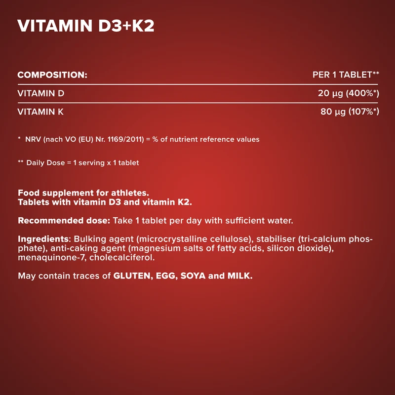 Vitamin D3 + K2 - 150 Tabletten