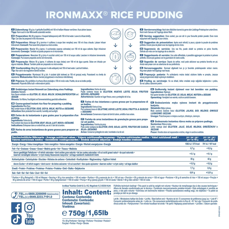Rice Pudding (750g) - Neutral