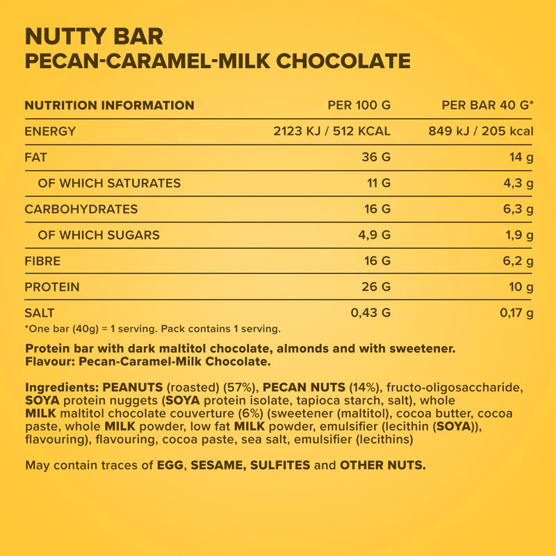 Nutty Bar (40g) - Pecan Caramel Milk Chocolate