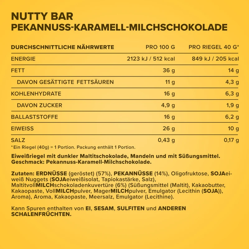 Nutty Bar (40g) - Pecan Caramel Milk Chocolate