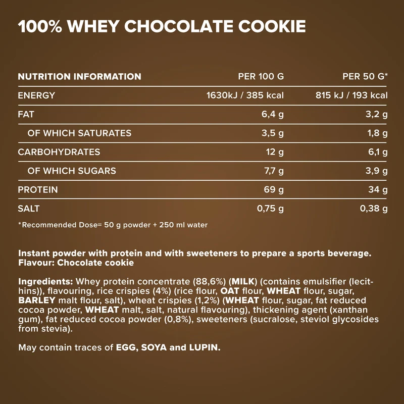 100% Whey Protein (500g) - Chocolate Cookie