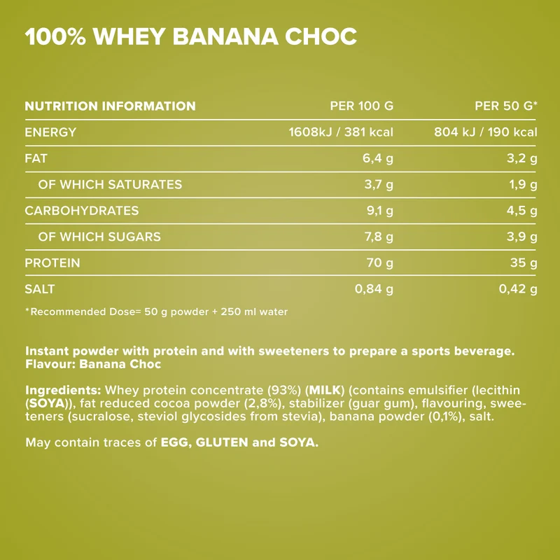 100% Whey Protein (500g) - Banana Choc