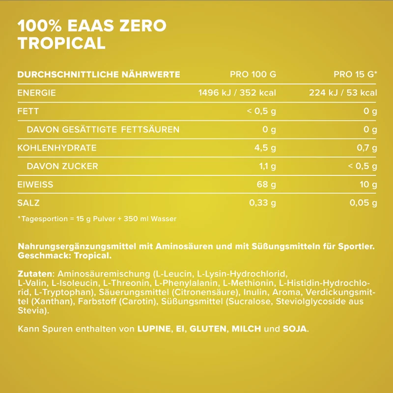 100% EAAs Zero (500g) - Tropical