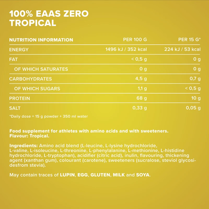 100% EAAs Zero (500g) - Tropical