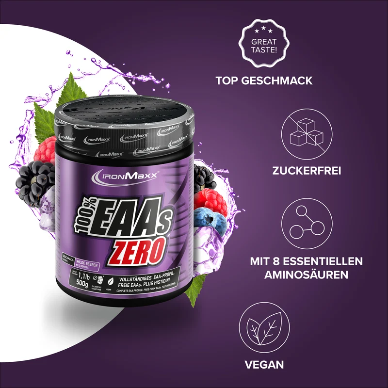 100% EAAs Zero (500g) - Wild Berries