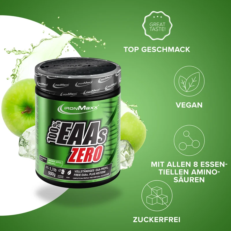 100% EAAs Zero (500g) - Green Apple