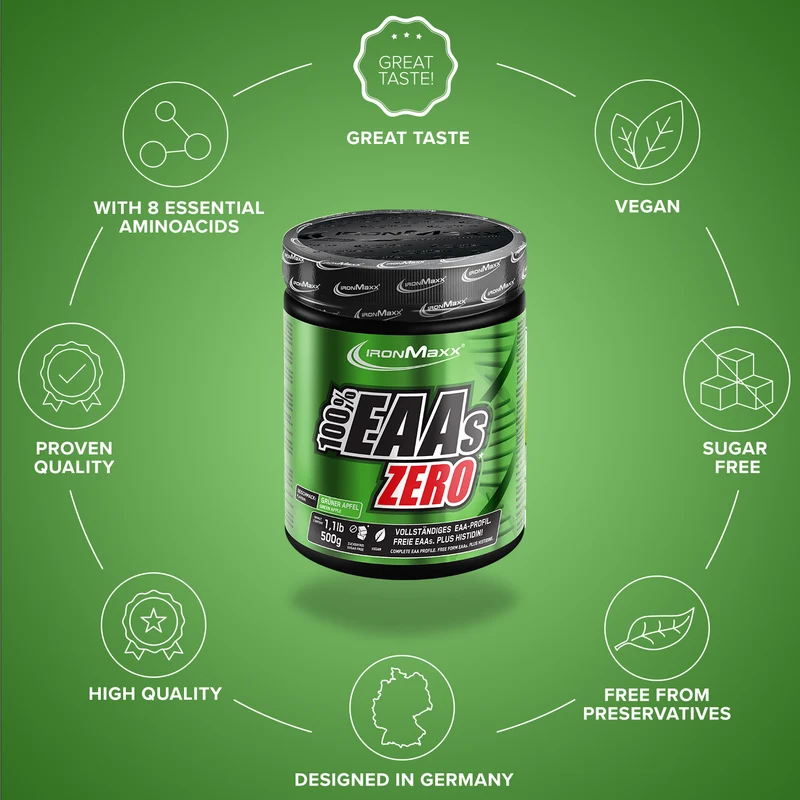 100% EAAs Zero (500g) - Green Apple