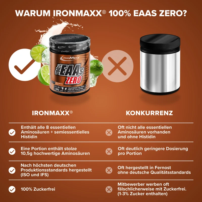 100% EAAs Zero (500g) - Cola Lime