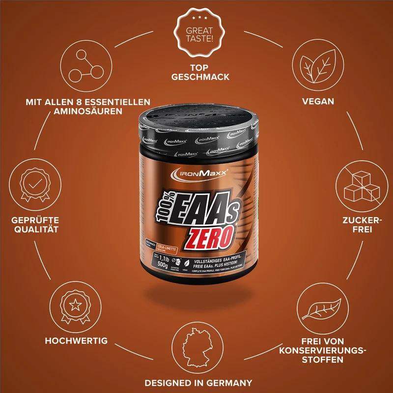 100% EAAs Zero (500g) - Cola Lime