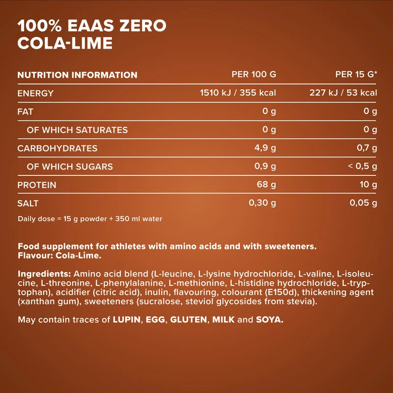100% EAAs Zero (500g) - Cola Lime
