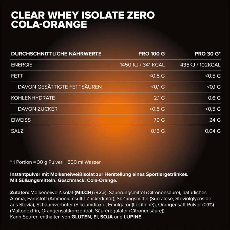 Clear Whey Isolate ZERO (400g) - Cola Orange