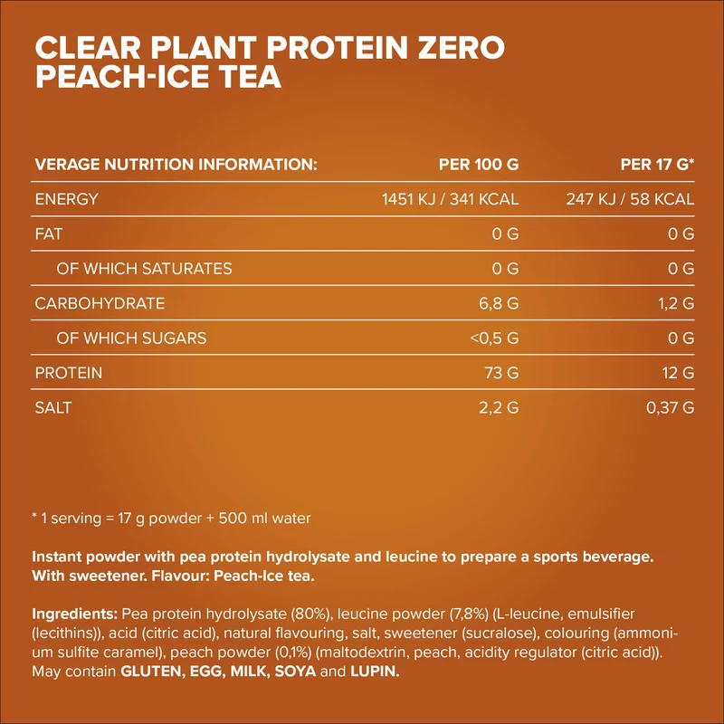 Clear Plant Protein ZERO (400g) - Peach Ice Tea