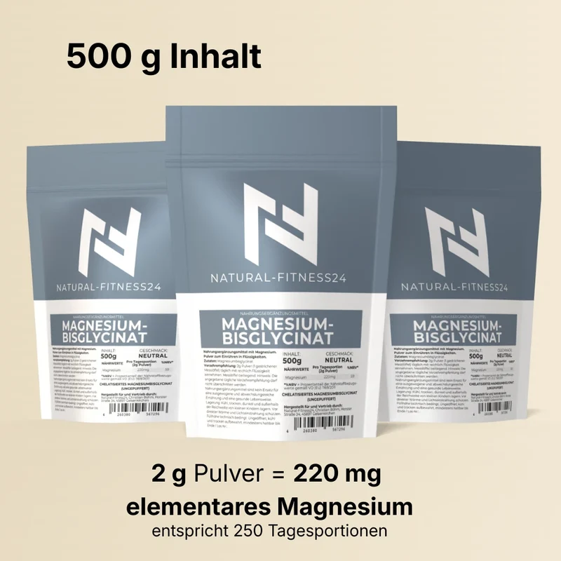 Magnesium Bisglycinat 500g Pulver – Neutral