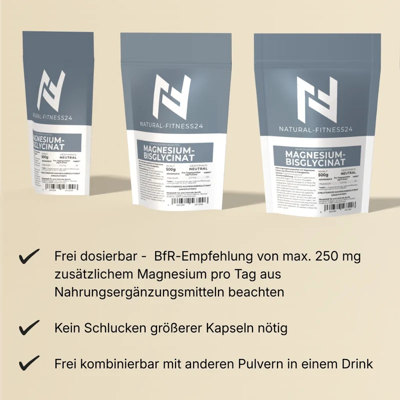 Magnesium Bisglycinat 500g Pulver – Neutral