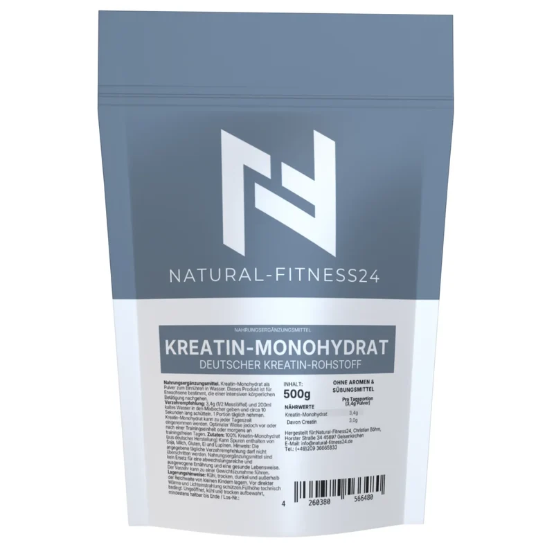 Kreatin Monohydrat Pulver 500g – deutscher Rohstoff