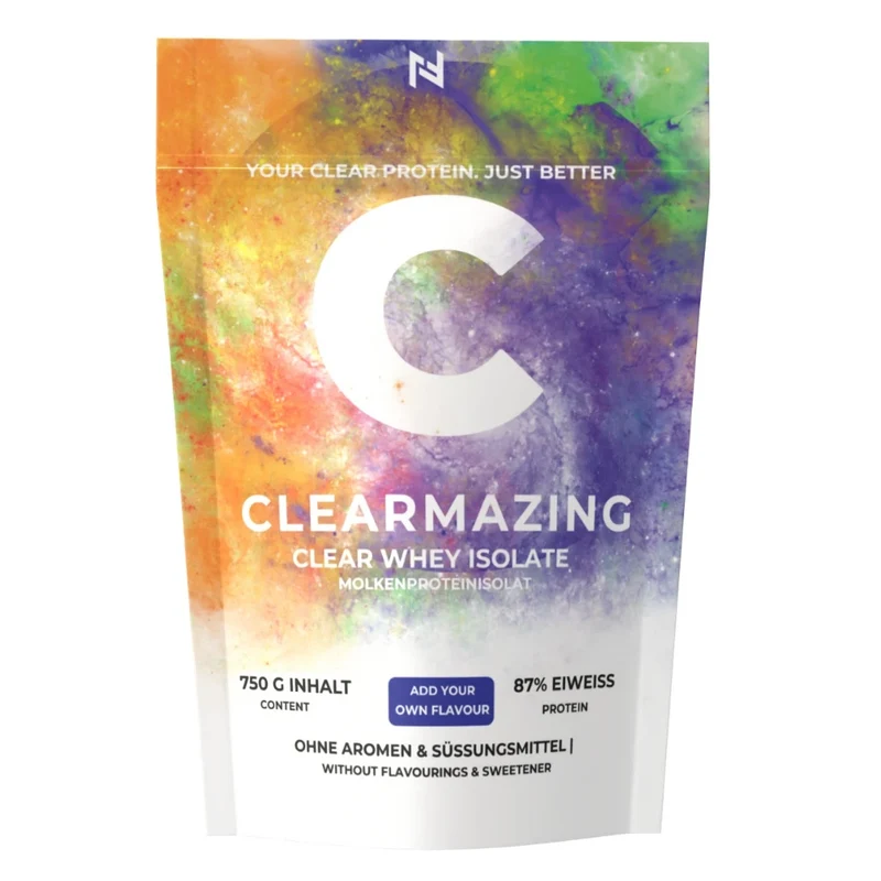 Clearmazing Clear Whey Protein Isolat – 750g | 87% Eiweißgehalt, Ohne Aroma & Süßungsmittel