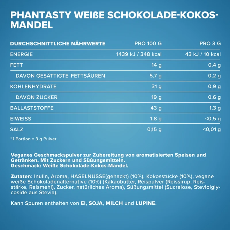 Phantasty (250g) - White Choc Coco Almond