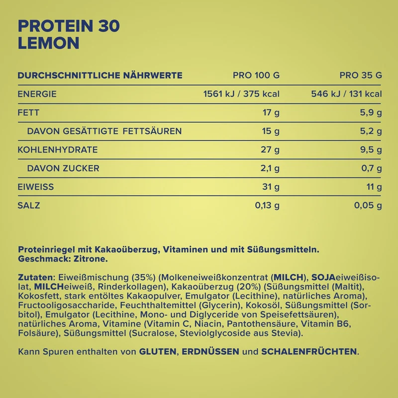 Protein 30 Protein Riegel (24x35g) - Lemon