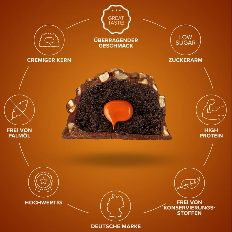 Lava Bar Protein Riegel (18x40g) - Caramel Fudge Brownie