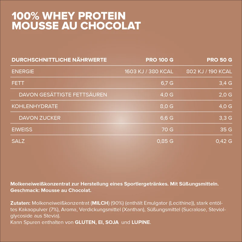100% Whey Protein (500g) - Mousse Au Chocolat