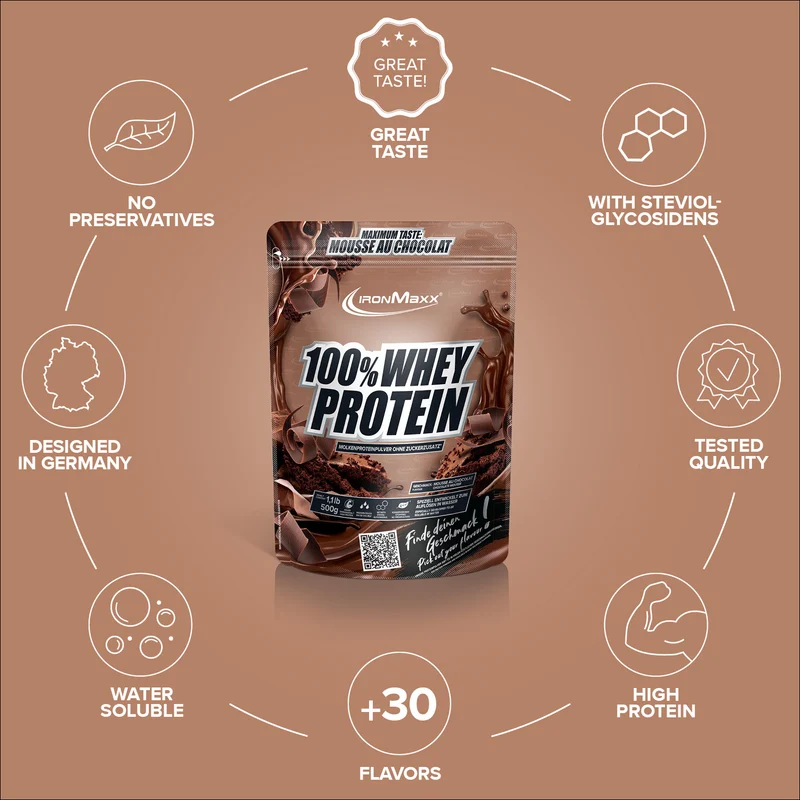 100% Whey Protein (500g) - Mousse Au Chocolat