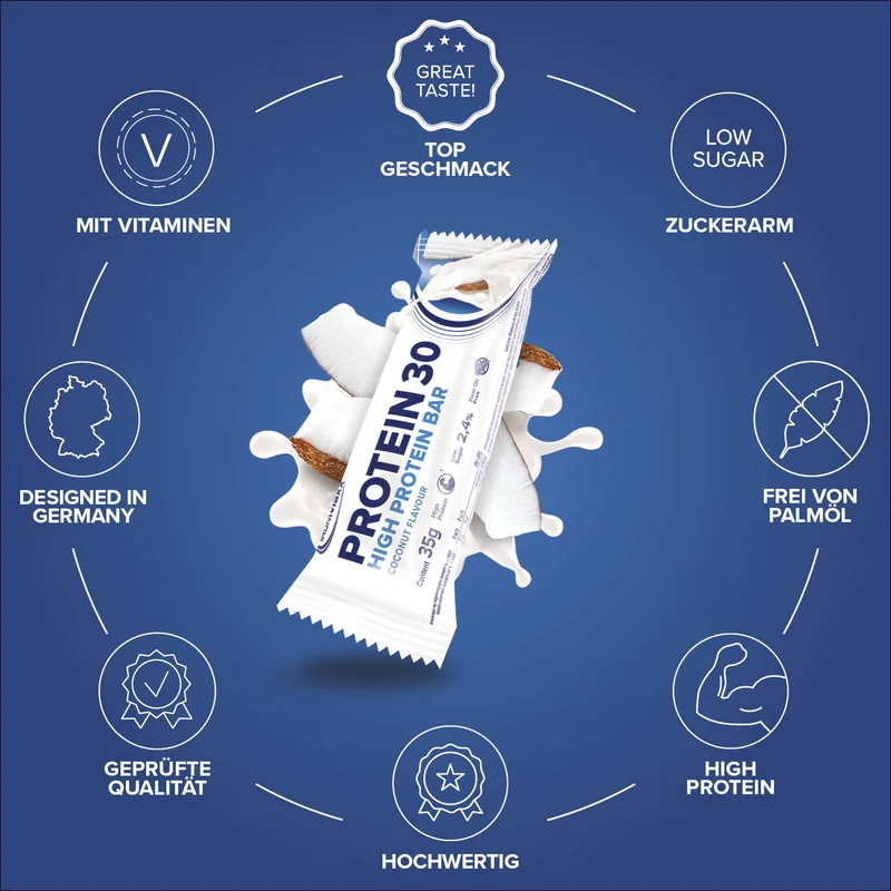 Protein 30 Protein Riegel (24x35g) - Kokosnuss