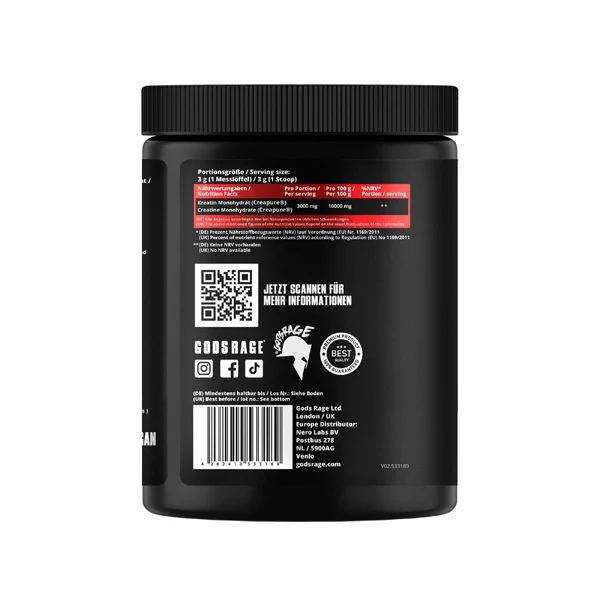 Gods Rage ODIN STRENGTH CREAPURE®, 500 g Dose