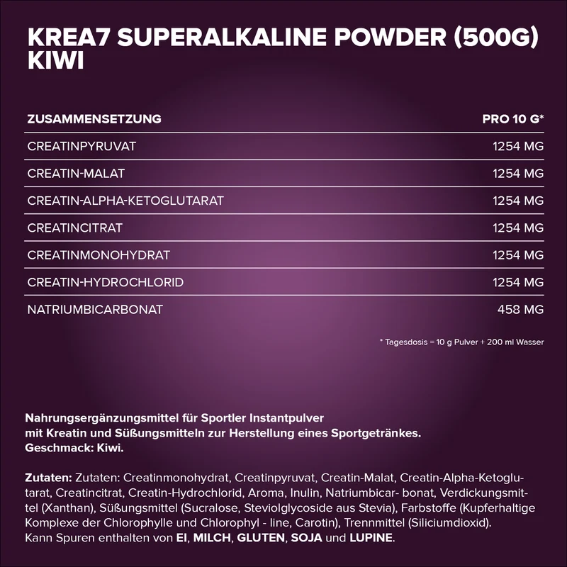 Krea7 Superalkaline Powder (500g) - Kiwi