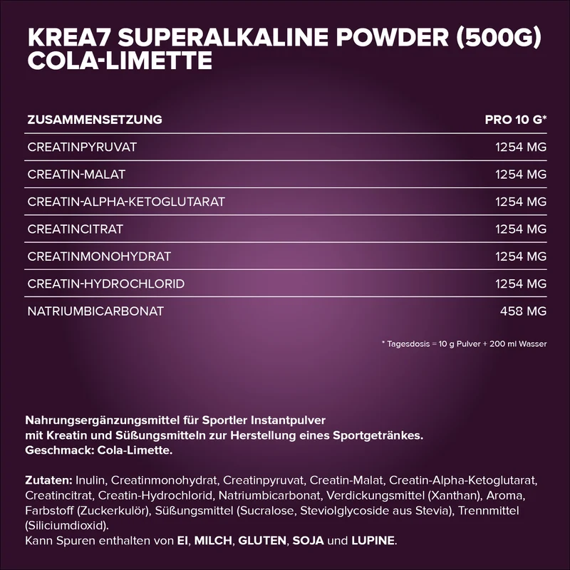 Krea7 Superalkaline Powder (500g) - Cola Limette