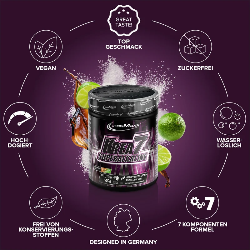 Krea7 Superalkaline Powder (500g) - Cola Limette