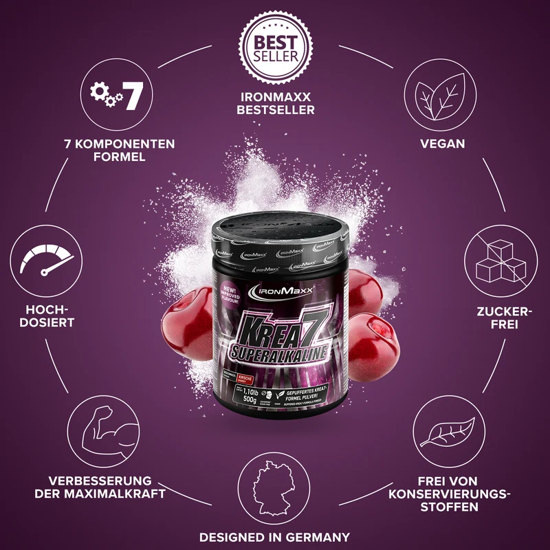 Krea7 Superalkaline Powder (500g) - Kirsche
